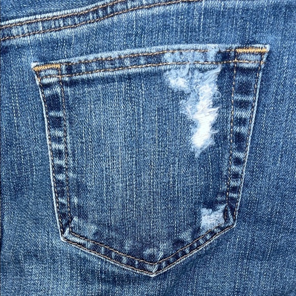 AG ADRIANA GOLDSCHMIED The Erin Blue Denim Distressed Pencil Skirt 26 waist - Picture 8 of 13